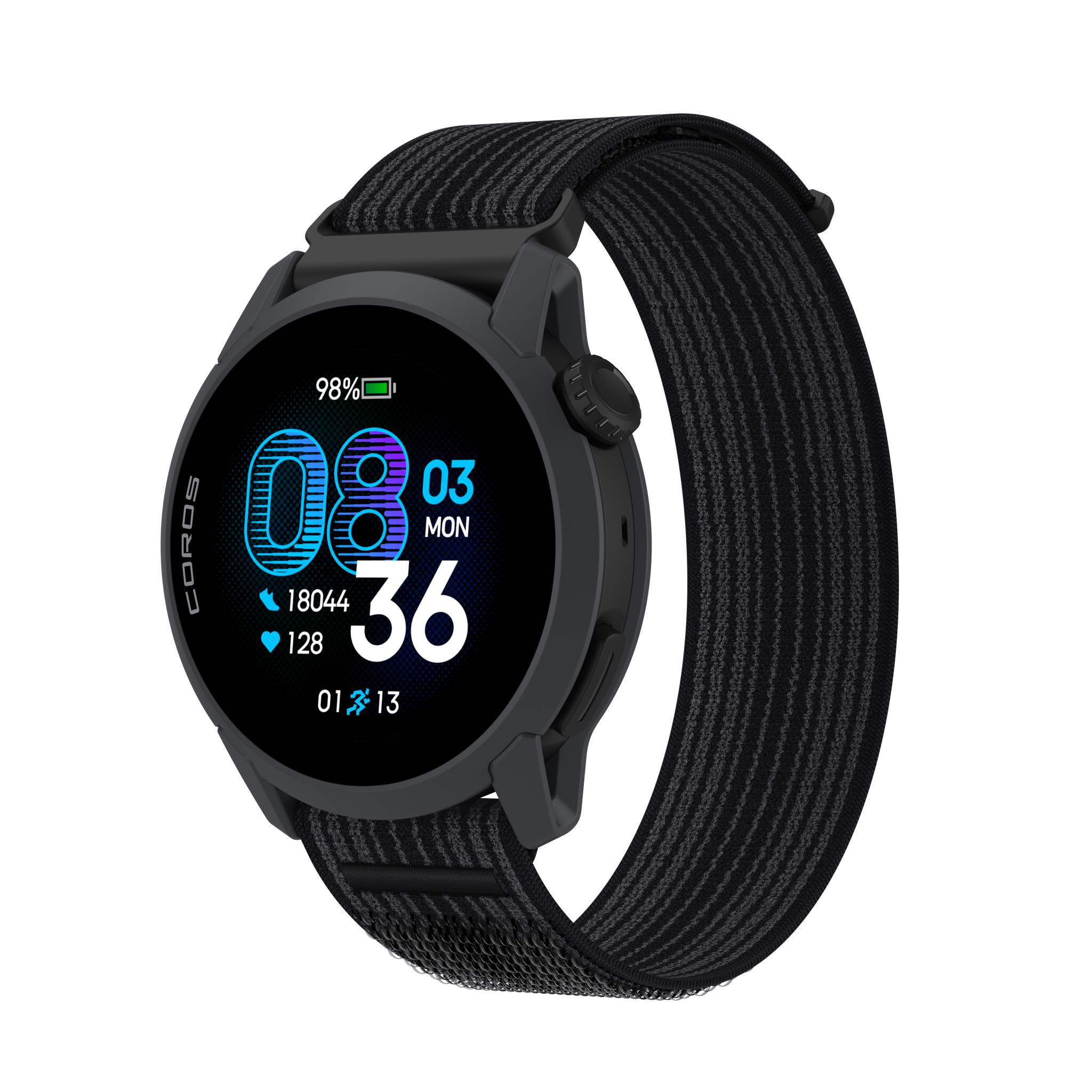 COROS PACE 4 – zegarek sportowy, 43 mm, Czarny, pasek nylonowy