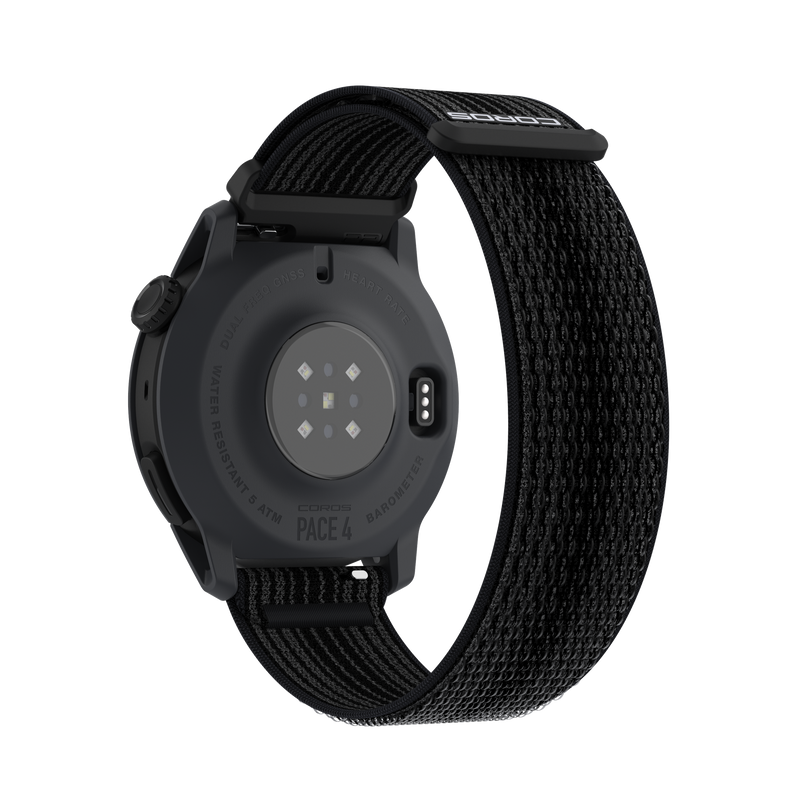 COROS PACE 4 – zegarek sportowy, 43 mm, Czarny, pasek nylonowy