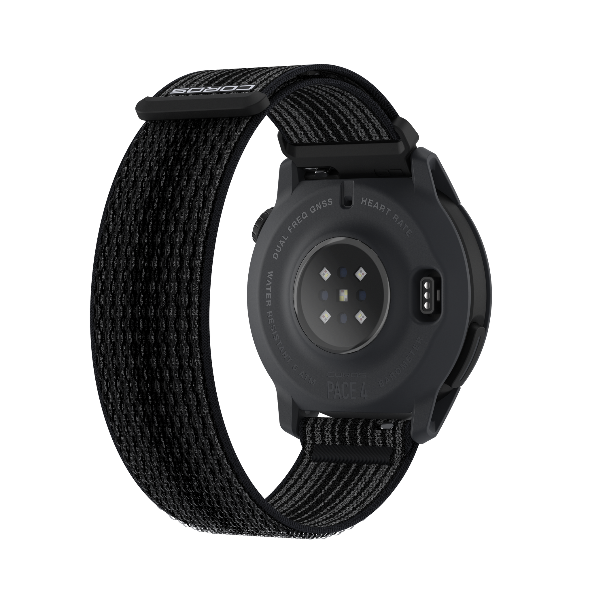 COROS PACE 4 – zegarek sportowy, 43 mm, Czarny, pasek nylonowy