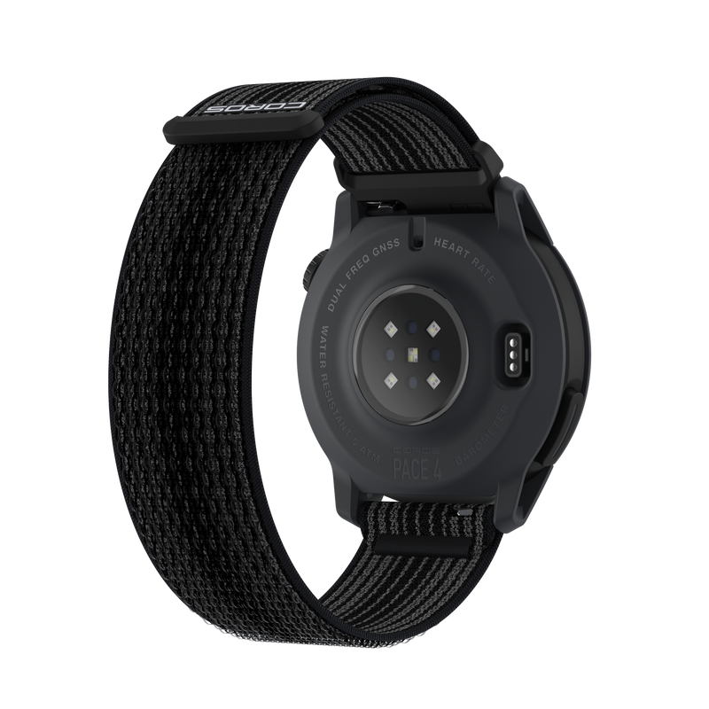 COROS PACE 4 – zegarek sportowy, 43 mm, Czarny, pasek nylonowy