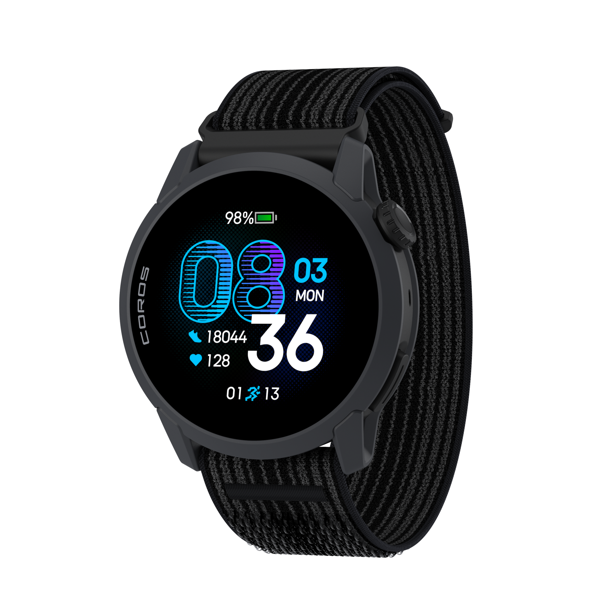 COROS PACE 4 – zegarek sportowy, 43 mm, Czarny, pasek nylonowy
