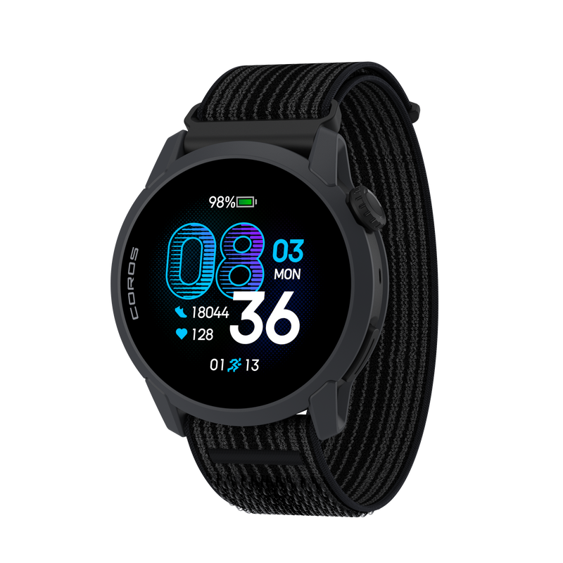 COROS PACE 4 – zegarek sportowy, 43 mm, Czarny, pasek nylonowy