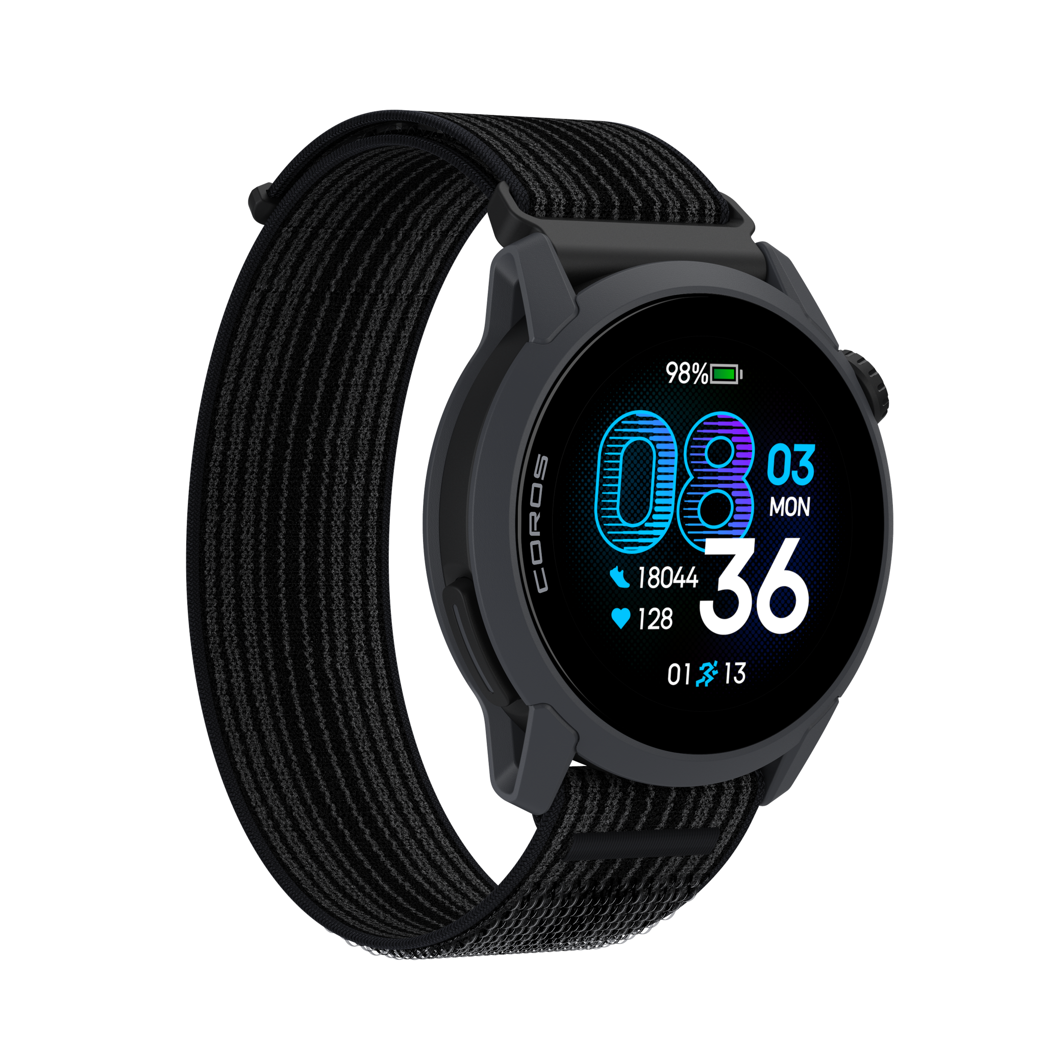 COROS PACE 4 – zegarek sportowy, 43 mm, Czarny, pasek nylonowy