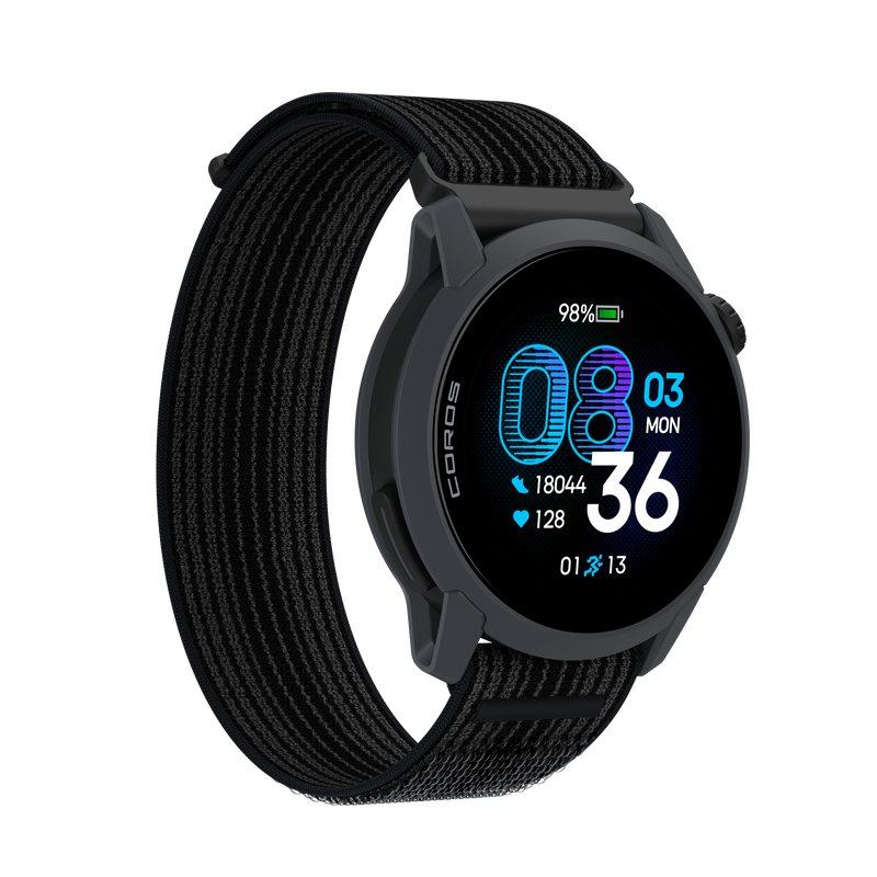 COROS PACE 4 – zegarek sportowy, 43 mm, Czarny, pasek nylonowy