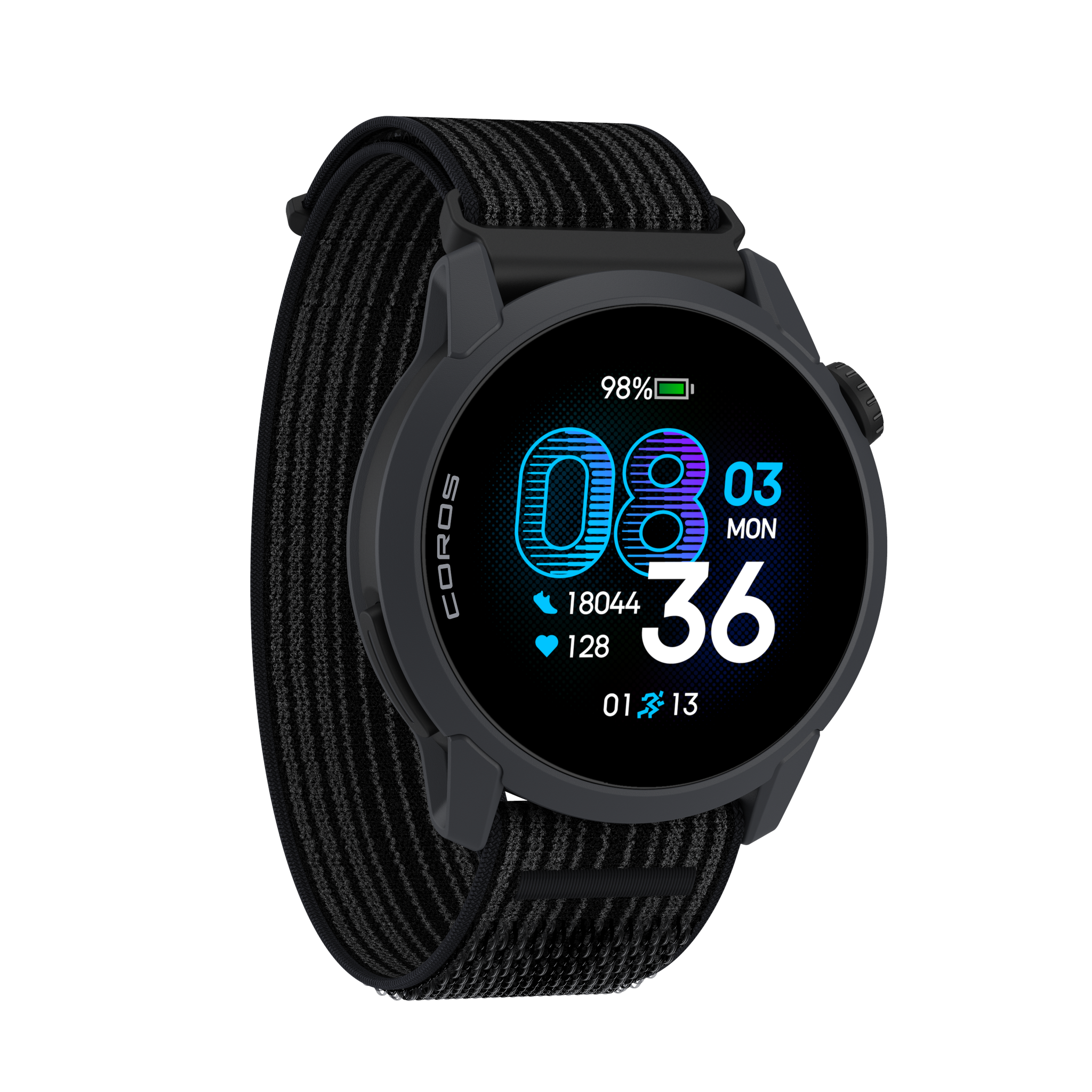 COROS PACE 4 – zegarek sportowy, 43 mm, Czarny, pasek nylonowy