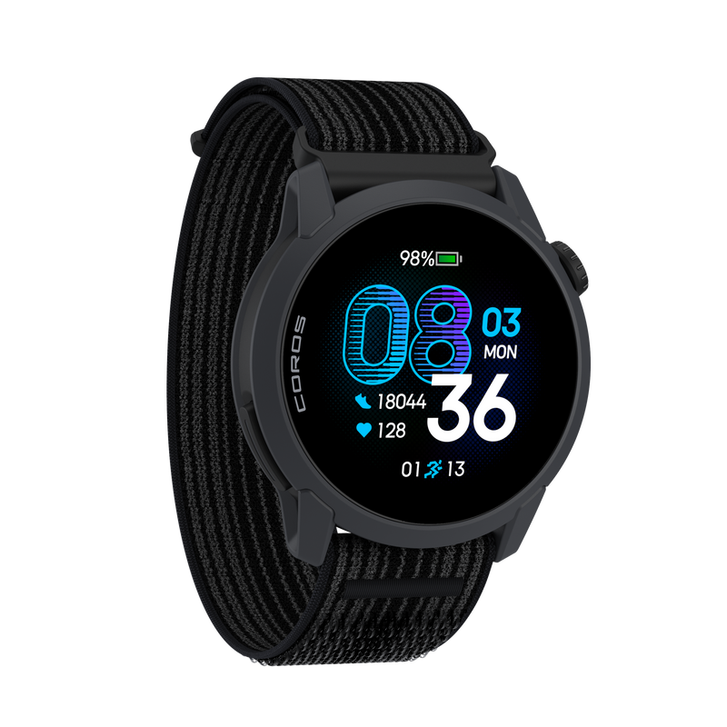 COROS PACE 4 – zegarek sportowy, 43 mm, Czarny, pasek nylonowy