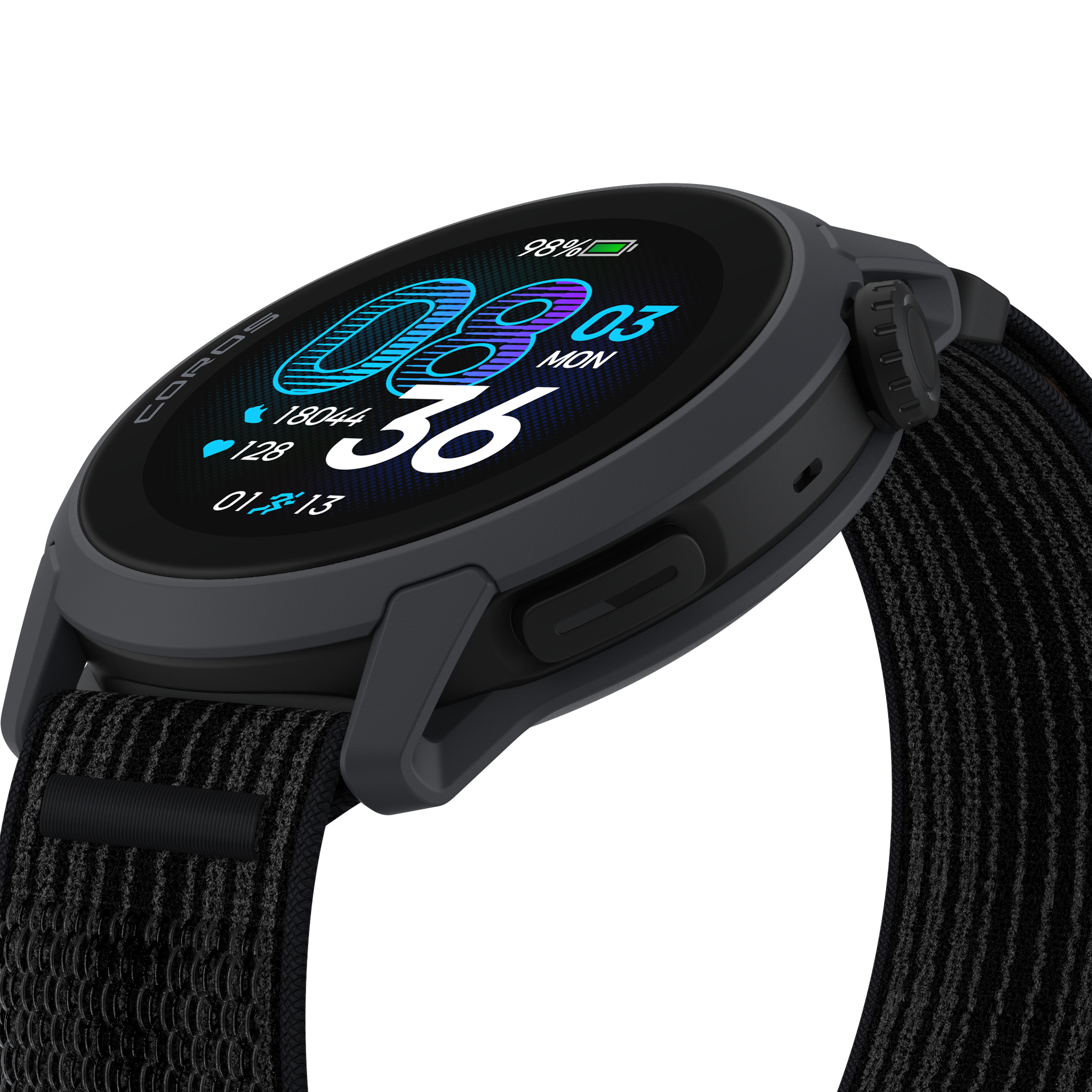 COROS PACE 4 – zegarek sportowy, 43 mm, Czarny, pasek nylonowy
