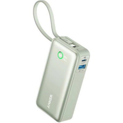 Anker Powerbank Nano 10000mAh, 30W, ze Zintegrowanym Kablem USB-C, Zielony
