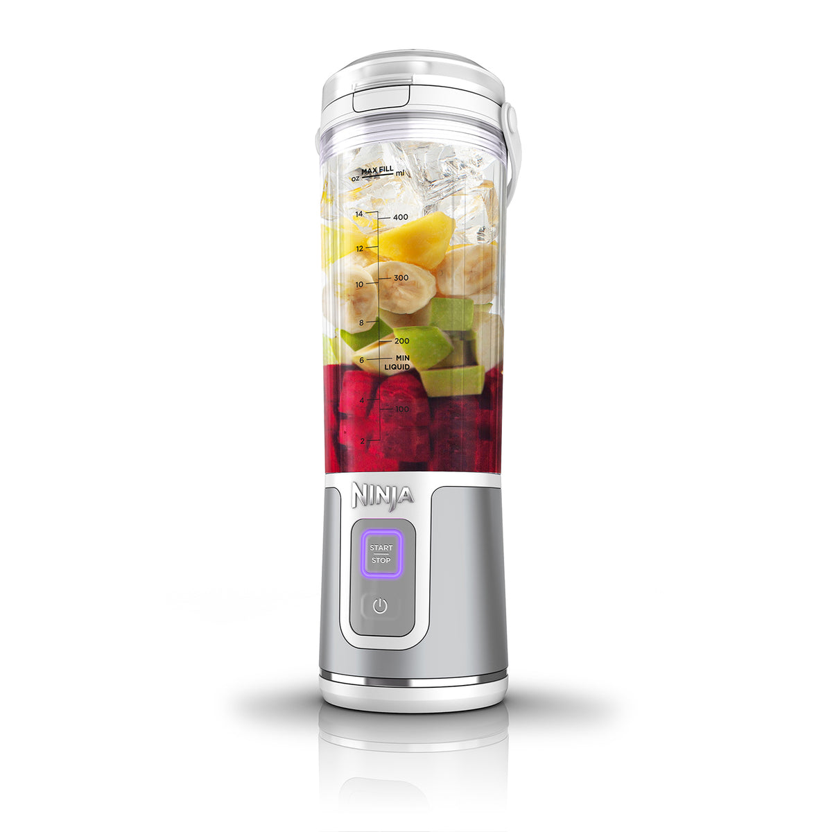 Ninja BC151EUWH - Bezprzewodowy blender kielichowy, 0,53 l, Srebrny