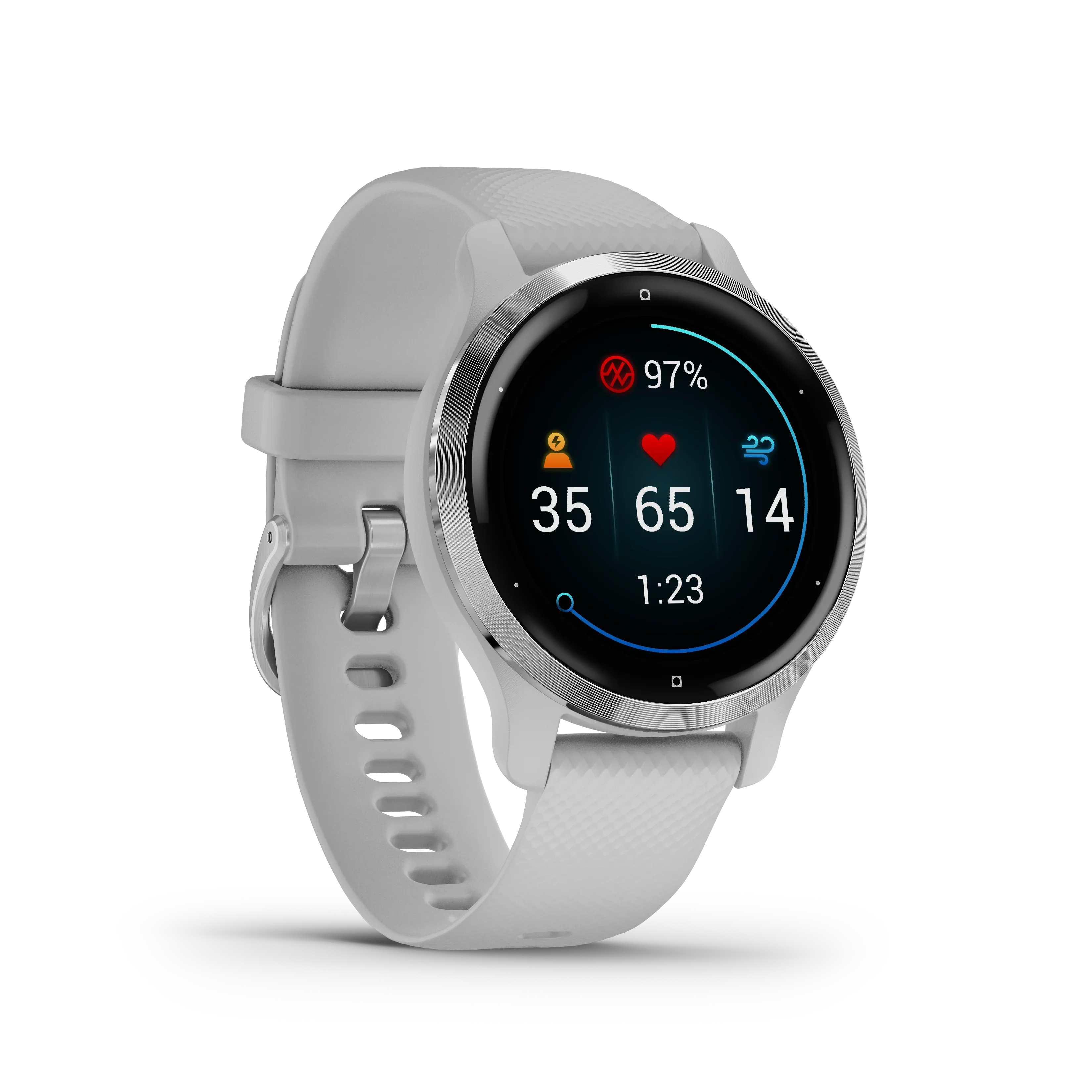 Smartwatch Garmin Venu® 2S zegarek wodoszczelny - srebrny