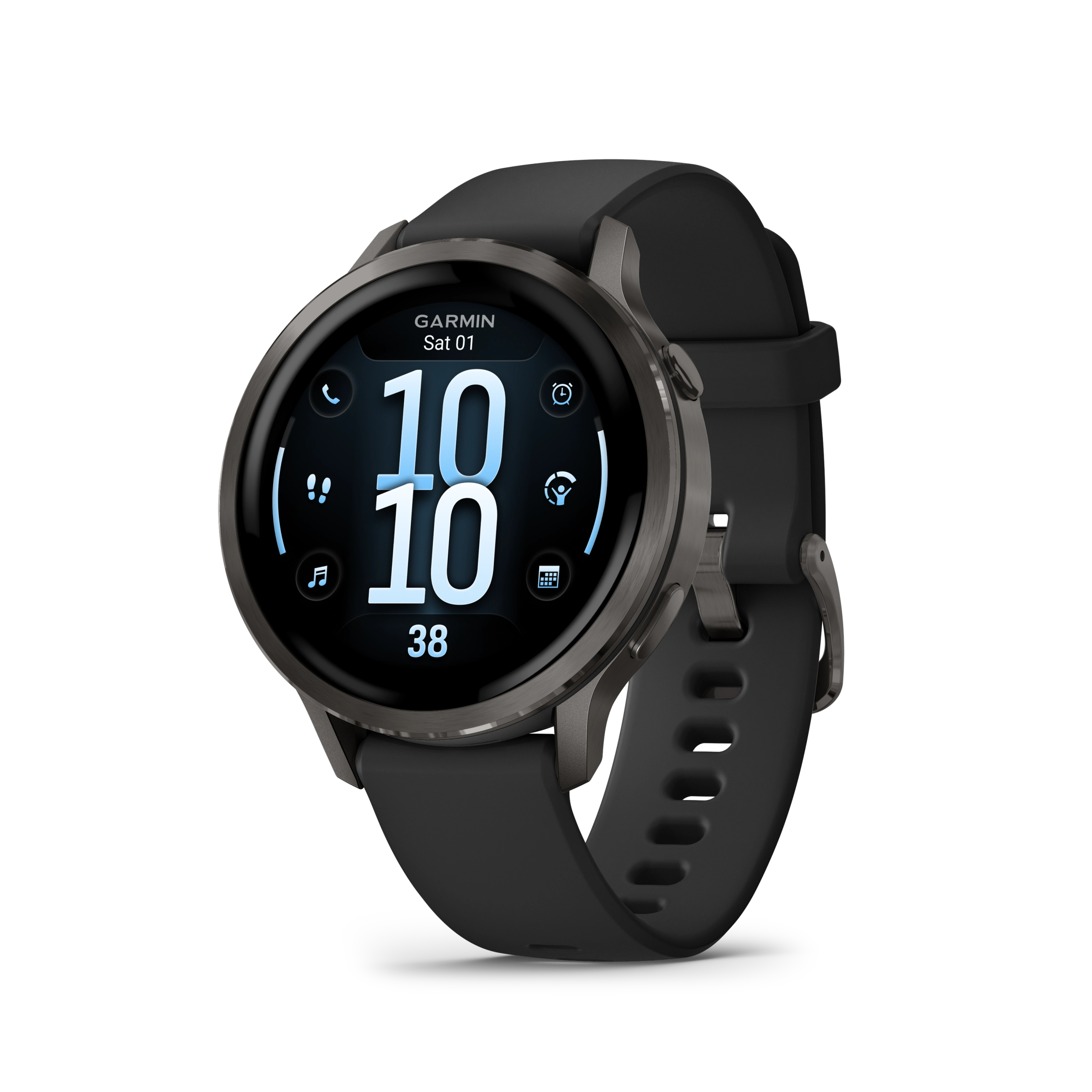 Garmin Venu 4 – 41 mm, Slate z paskiem silikonowym w kolorze Black