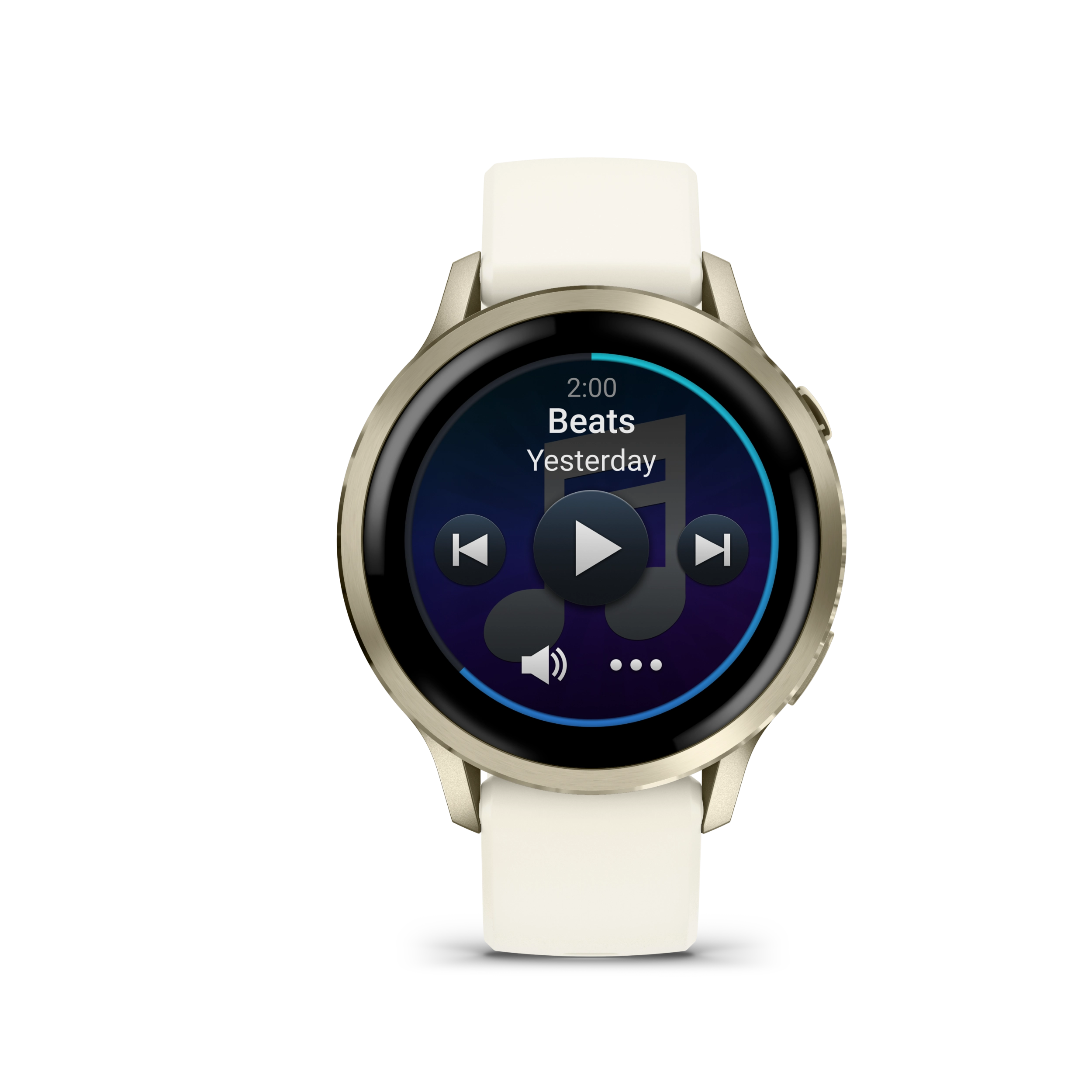 Garmin Venu 4 – 41 mm, Lunar gold z paskiem silikonowym w kolorze Bone