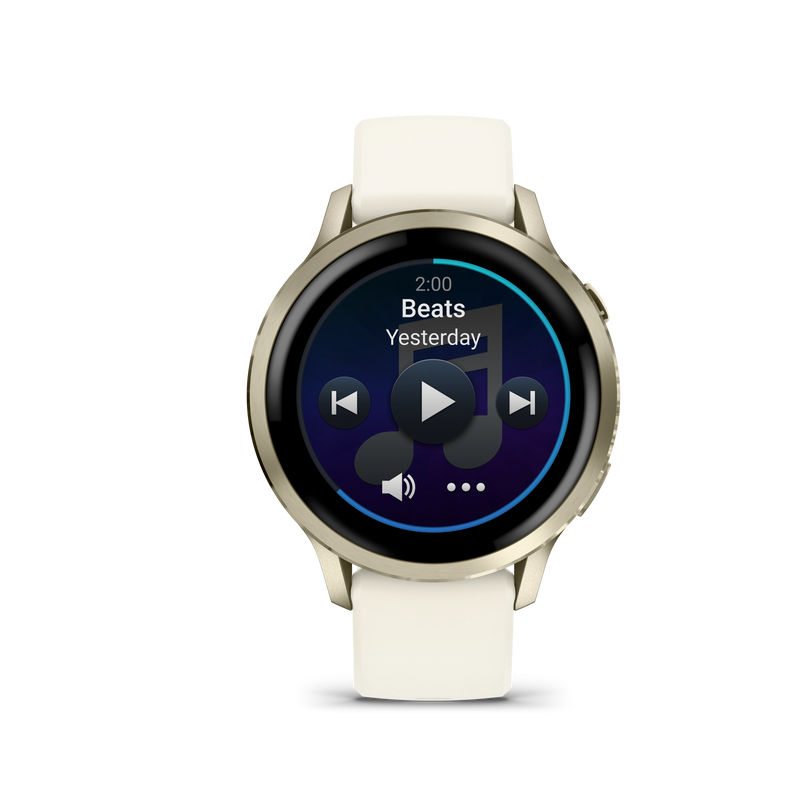 Garmin Venu 4 – 41 mm, Lunar gold z paskiem silikonowym w kolorze Bone
