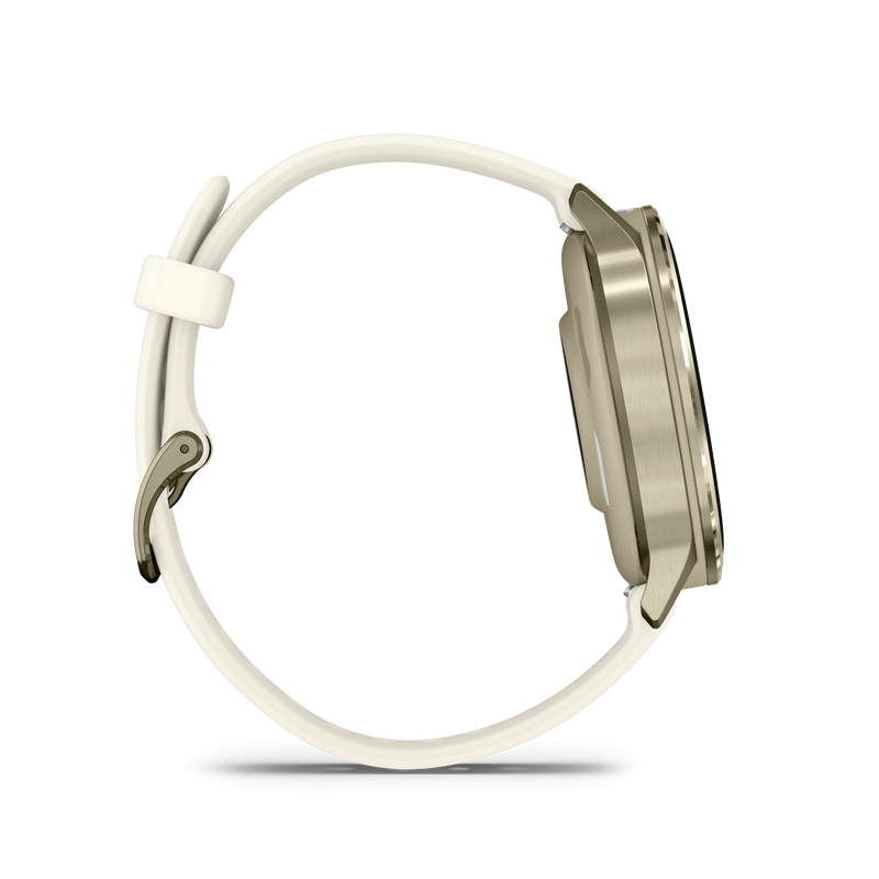 Garmin Venu 4 – 41 mm, Lunar gold z paskiem silikonowym w kolorze Bone
