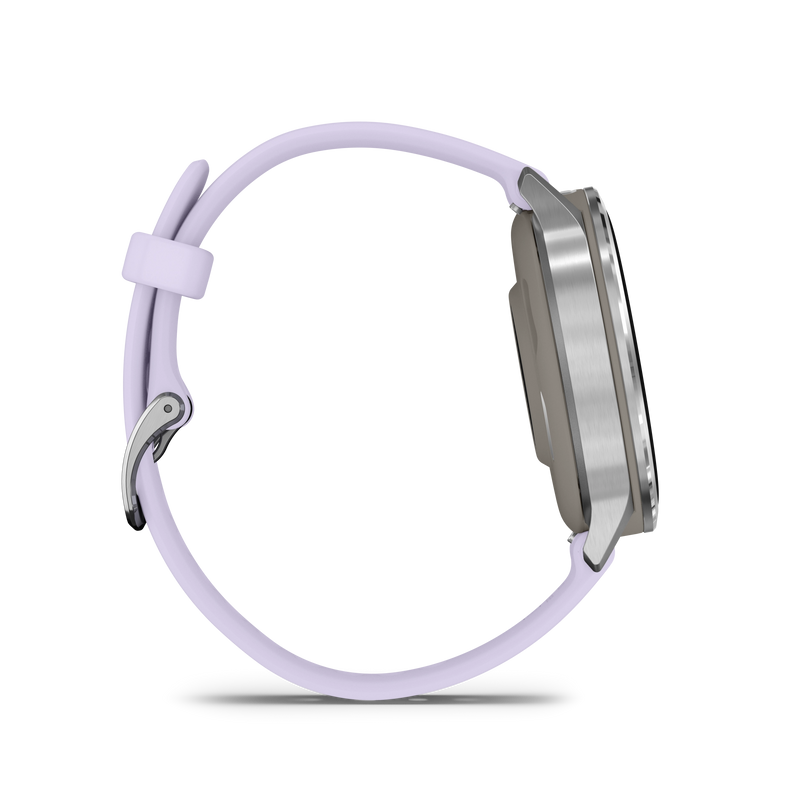 Garmin Venu 4 – 41 mm, Silver z paskiem silikonowym w kolorze Periwinkle