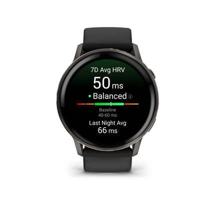 Garmin Venu 4 – 45 mm, Slate z paskiem silikonowym w kolorze Black