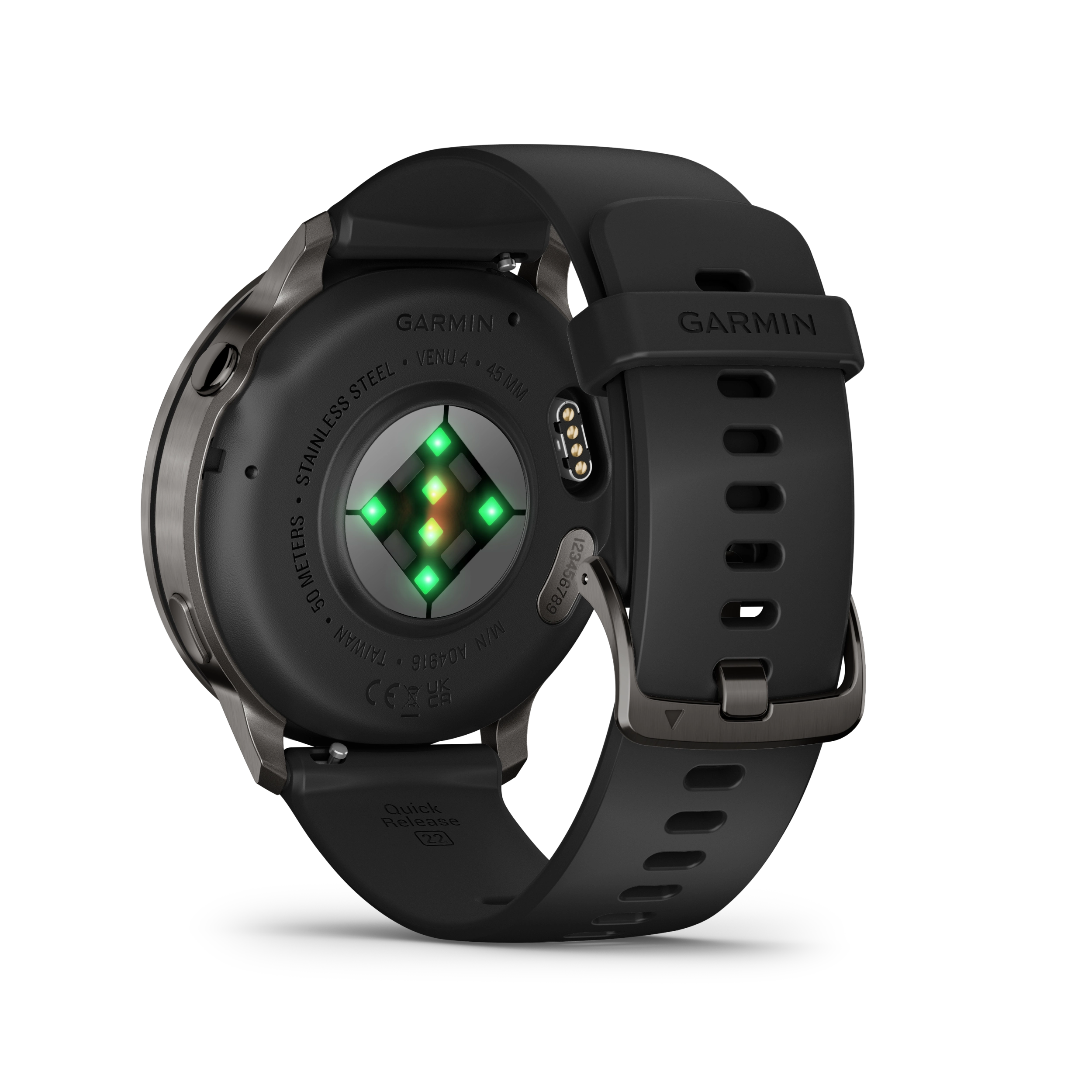 Garmin Venu 4 – 45 mm, Slate z paskiem silikonowym w kolorze Black