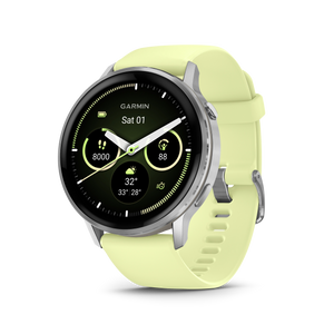 Garmin Venu 4 – 45 mm, Silver z paskiem silikonowym w kolorze Citron