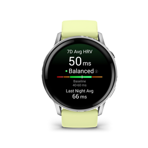 Garmin Venu 4 – 45 mm, Silver z paskiem silikonowym w kolorze Citron
