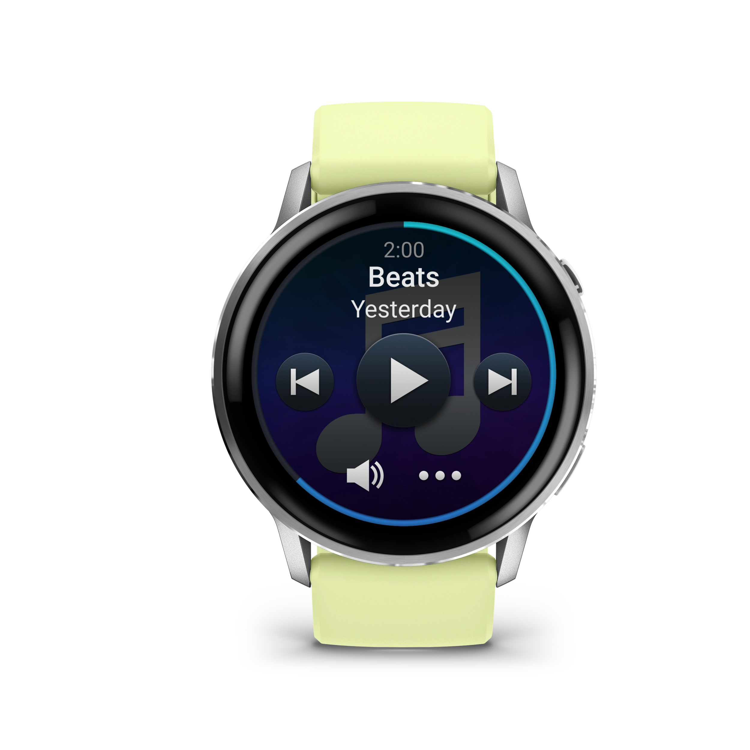 Garmin Venu 4 – 45 mm, Silver z paskiem silikonowym w kolorze Citron