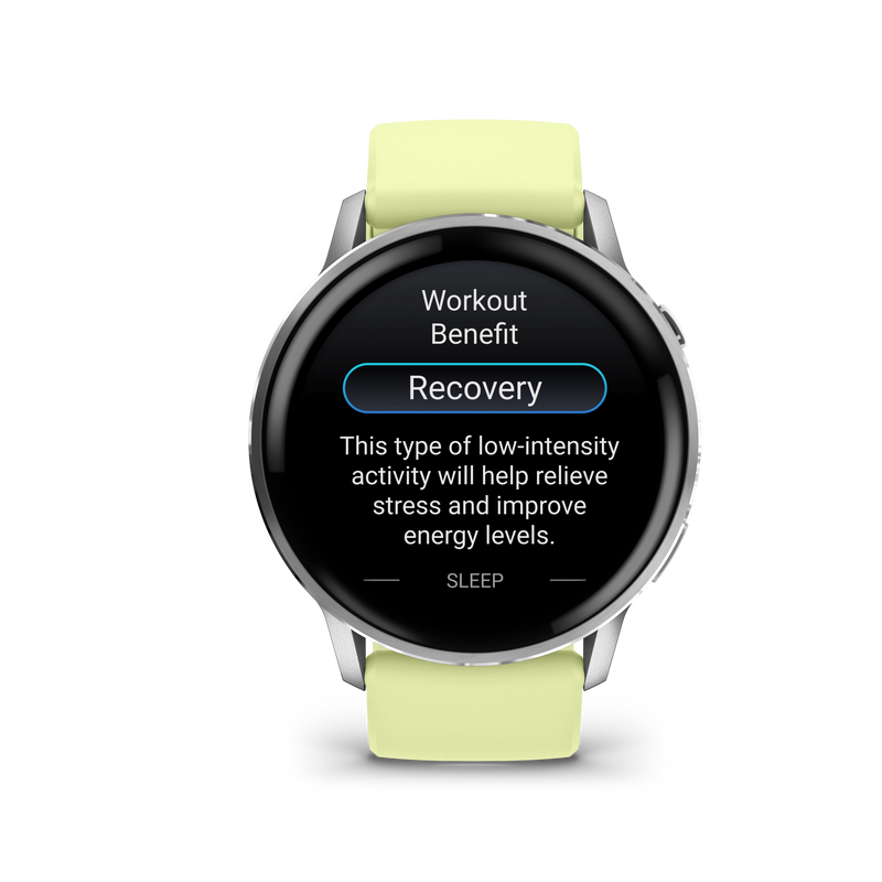 Garmin Venu 4 – 45 mm, Silver z paskiem silikonowym w kolorze Citron
