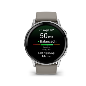 Garmin Venu 4 – 45 mm, Silver z paskiem silikonowym w kolorze Silver gray