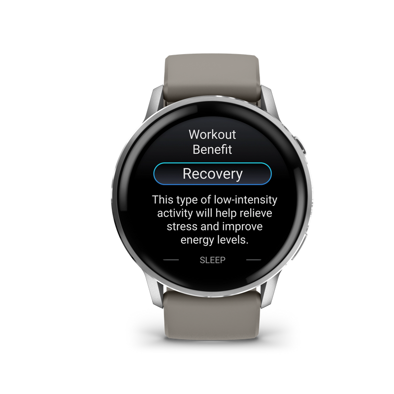 Garmin Venu 4 – 45 mm, Silver z paskiem silikonowym w kolorze Silver gray