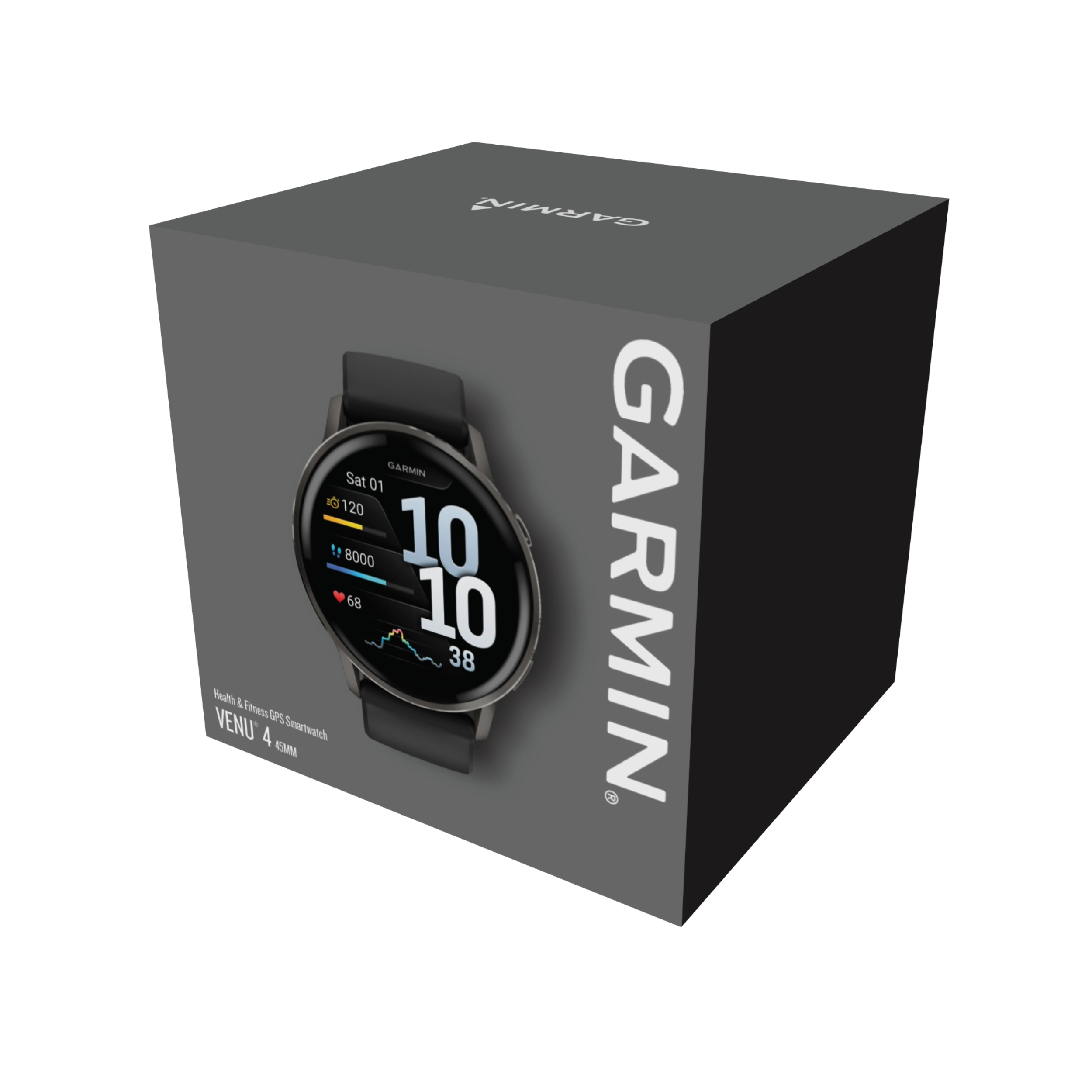 Garmin Venu 4 – 45 mm, Slate z paskiem silikonowym w kolorze Black