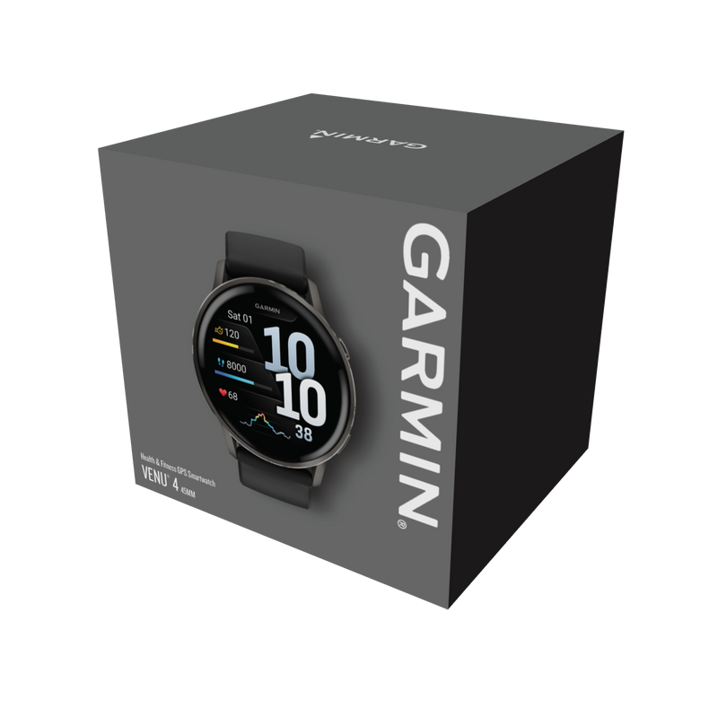 Garmin Venu 4 – 45 mm, Slate z paskiem silikonowym w kolorze Black