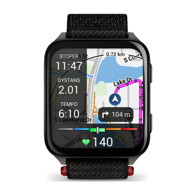 Garmin Venu X1, Black z tytanowym deklem w kolorze Slate i nylonowym paskiem ComfortFit w kolorze Black
