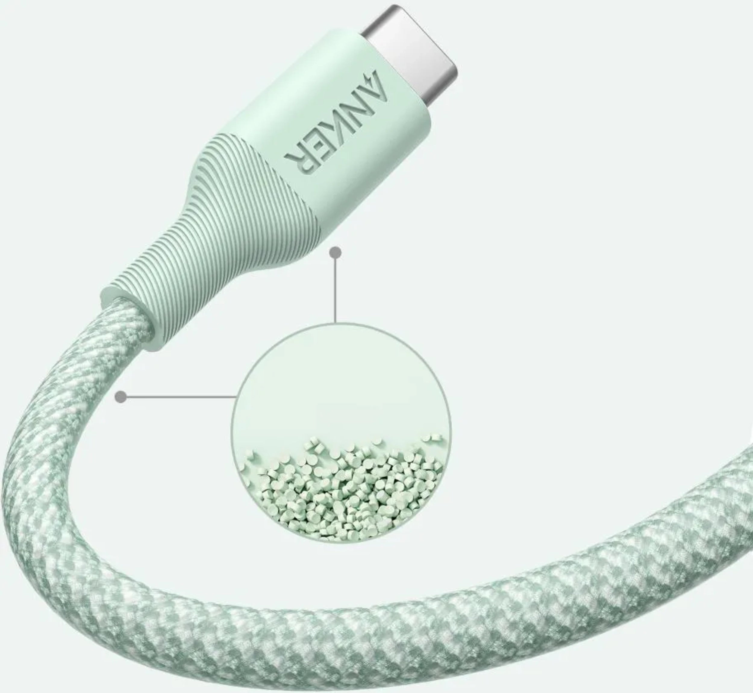 Anker Kabel 544 Bio-Nylonowy, USB-C do USB-C, 1.8m, Zielony