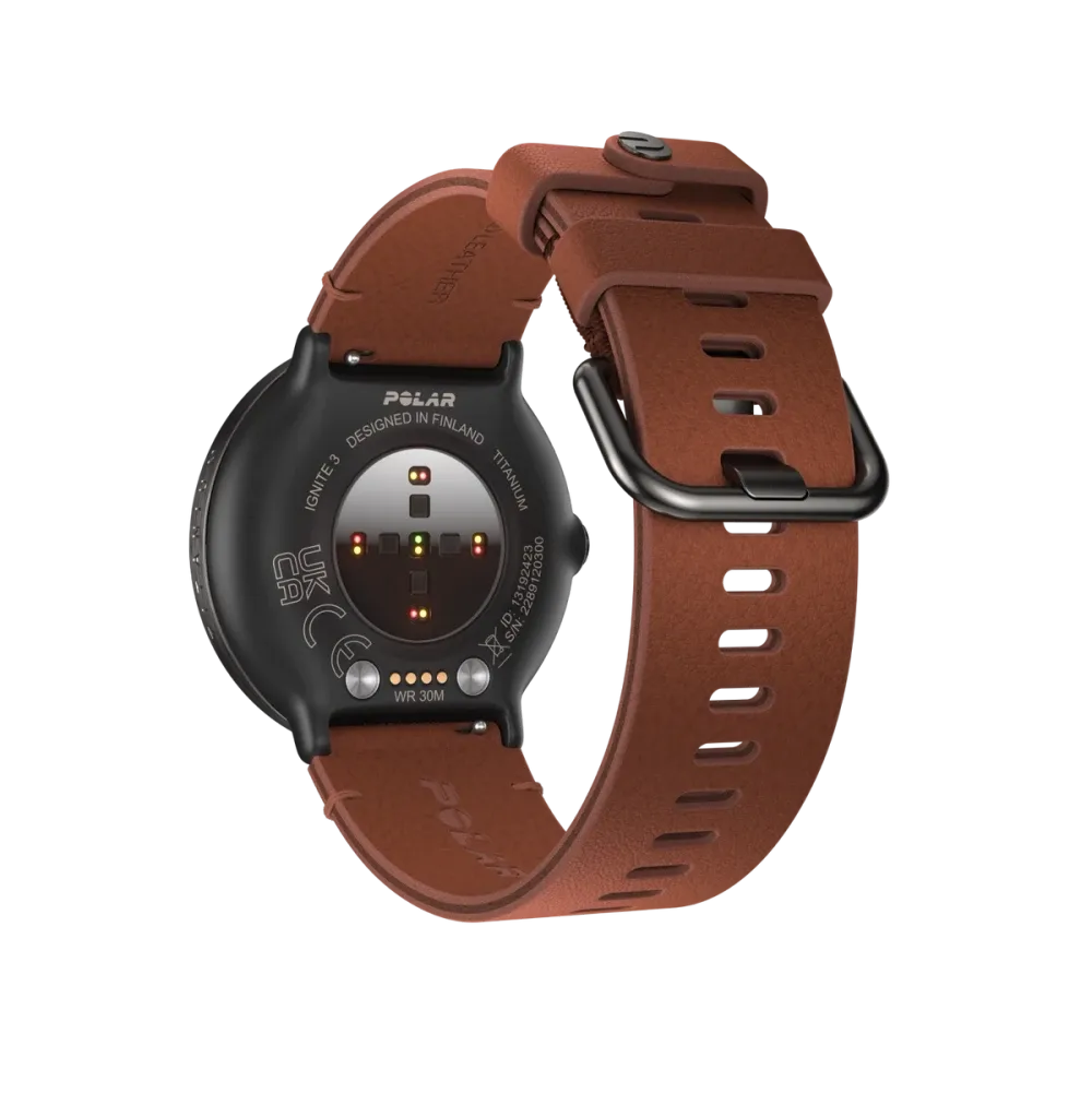 Polar Ignite 3 Titanium brązowy skórzany M/L smartwatch