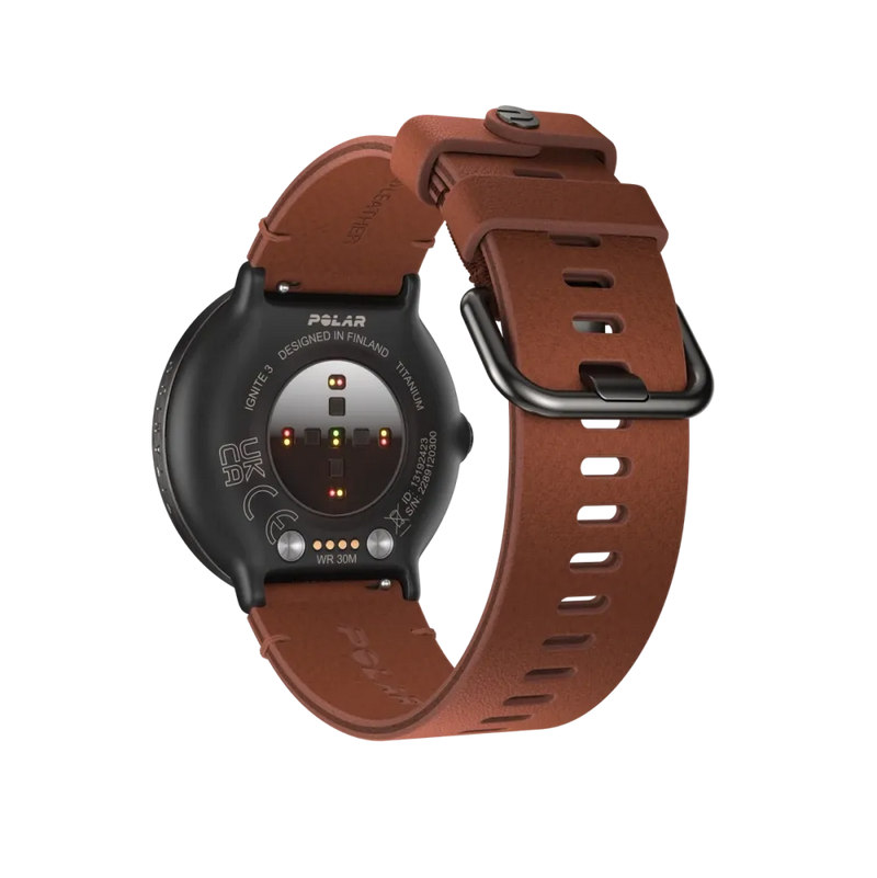 Polar Ignite 3 Titanium brązowy skórzany M/L smartwatch