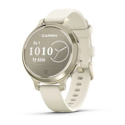 Garmin Smartwatch Lily 2 Active, Lunar Gold z paskiem silikonowym w kolorze Bone