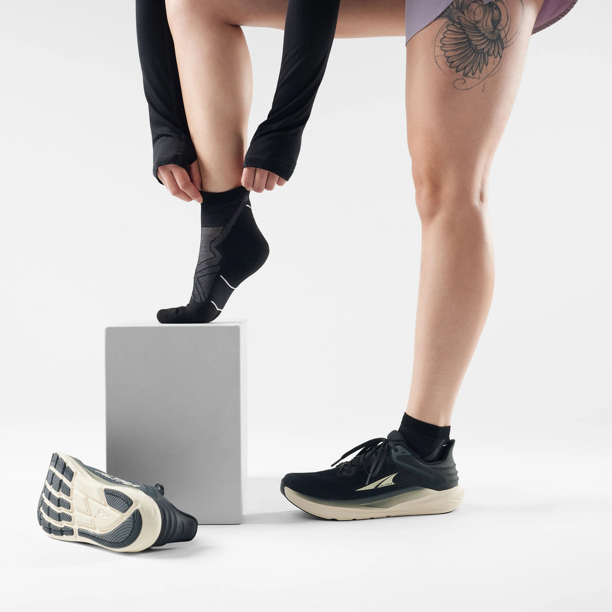 Smartwool Run Targeted Cushion Ankle – damskie skarpety do biegania, rozmiar M, Black