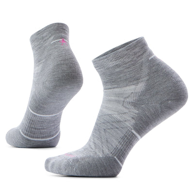 Smartwool Run Targeted Cushion Ankle – damskie skarpety do biegania, rozmiar S, Light Gray-White
