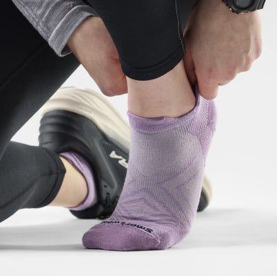 Smartwool Run Zero Cushion Low Ankle – damskie skarpety do biegania, rozmiar S, Purple Dawn