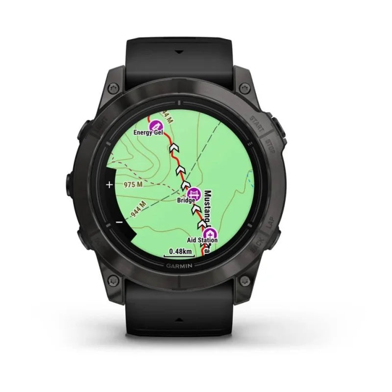 Zegarek Garmin Epix Pro (Gen. 2) Sapphire Edition 51 mm Szary tytanowy z powłoką DLC i z czarnym paskiem