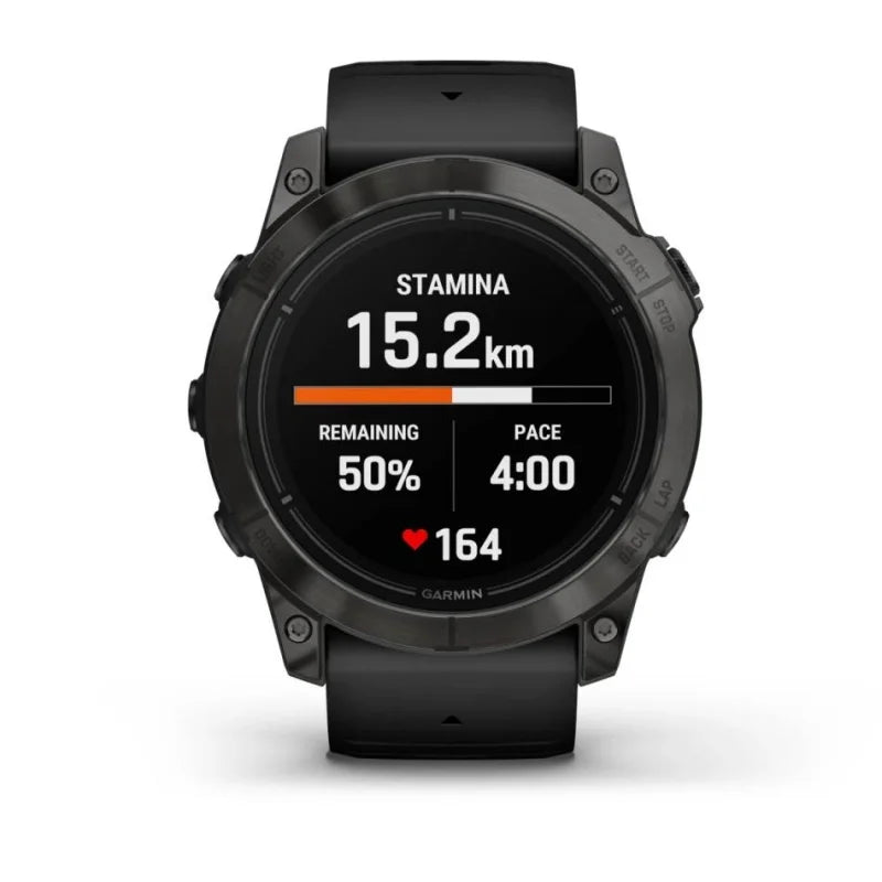 Zegarek Garmin Epix Pro (Gen. 2) Sapphire Edition 51 mm Szary tytanowy z powłoką DLC i z czarnym paskiem