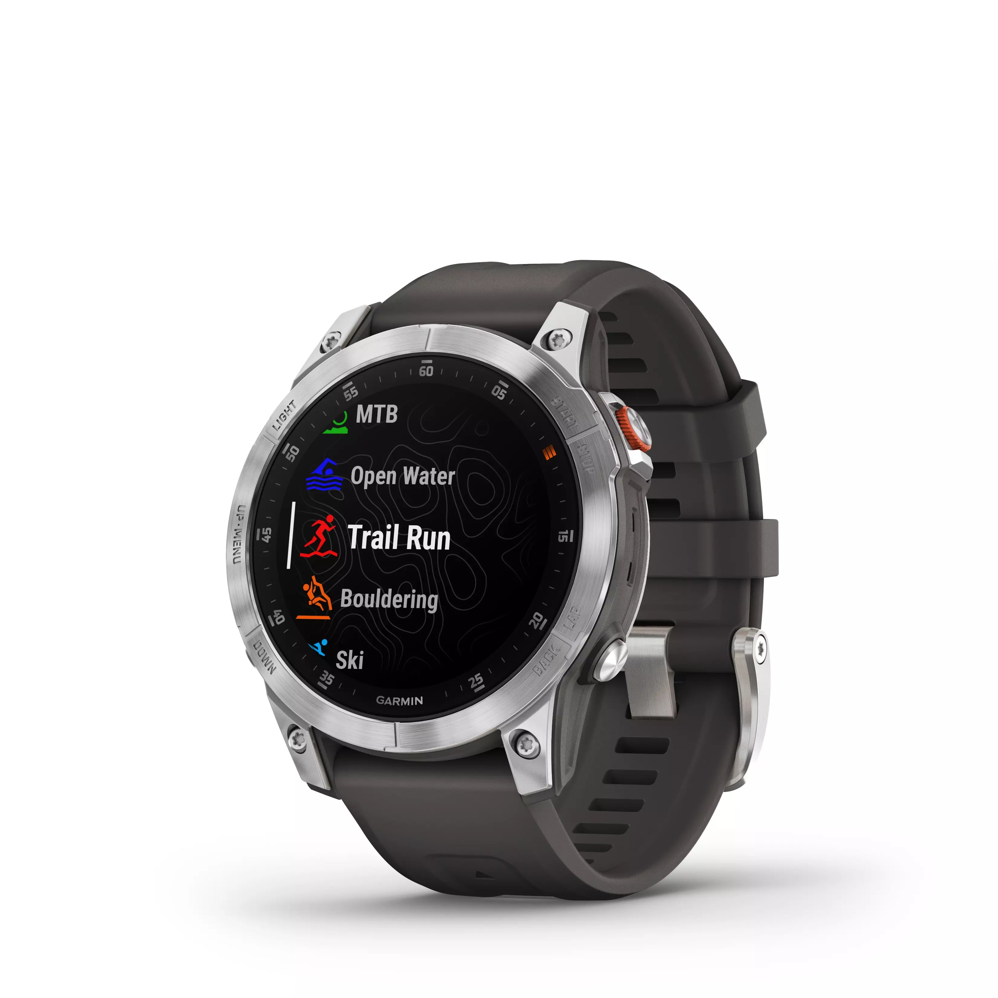 Zegarek sportowy Garmin Epix (Gen 2) Standard Edition 47 mm Slate Steel z paskiem w kolorze Black