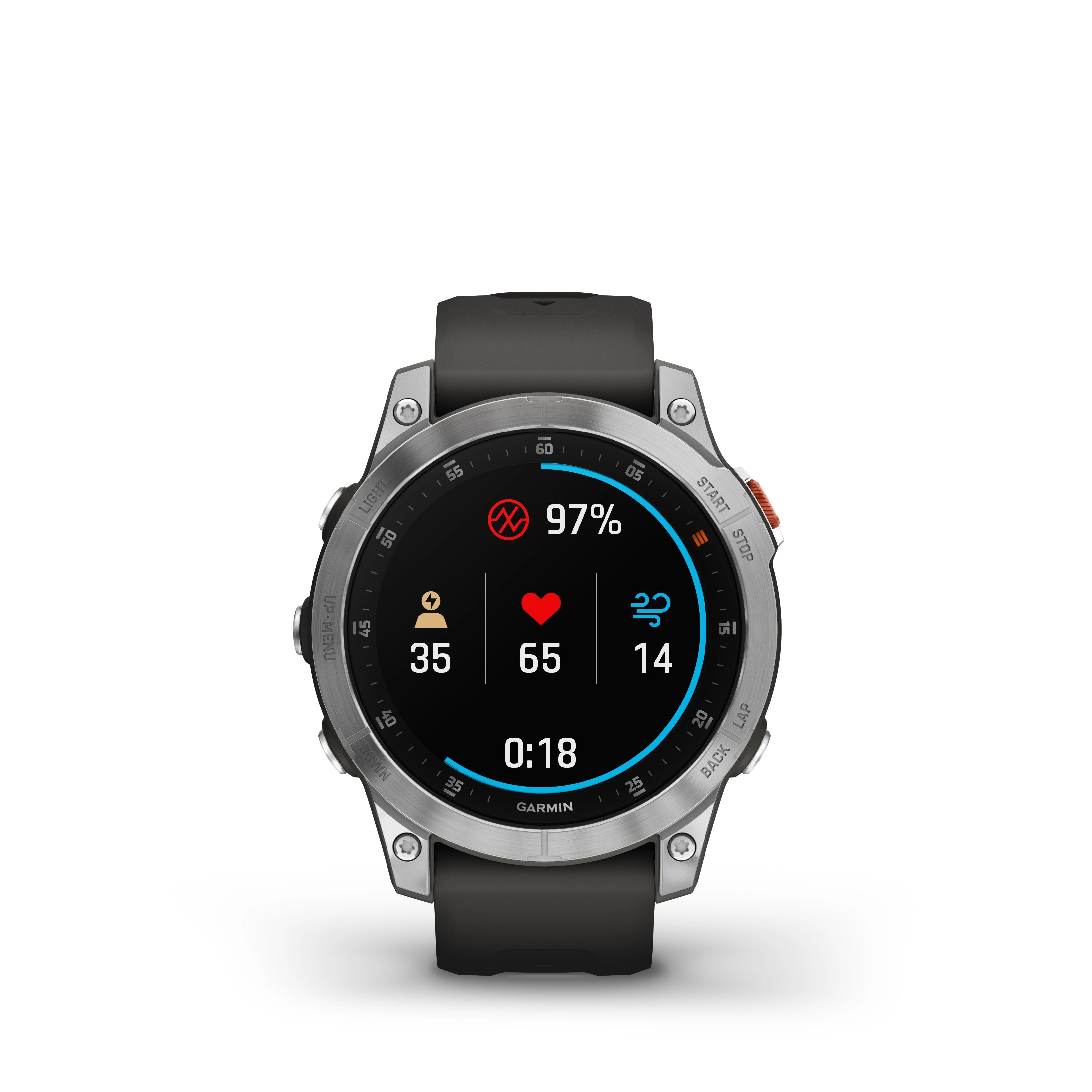 Zegarek sportowy Garmin Epix (Gen 2) Standard Edition 47 mm Slate Steel z paskiem w kolorze Black