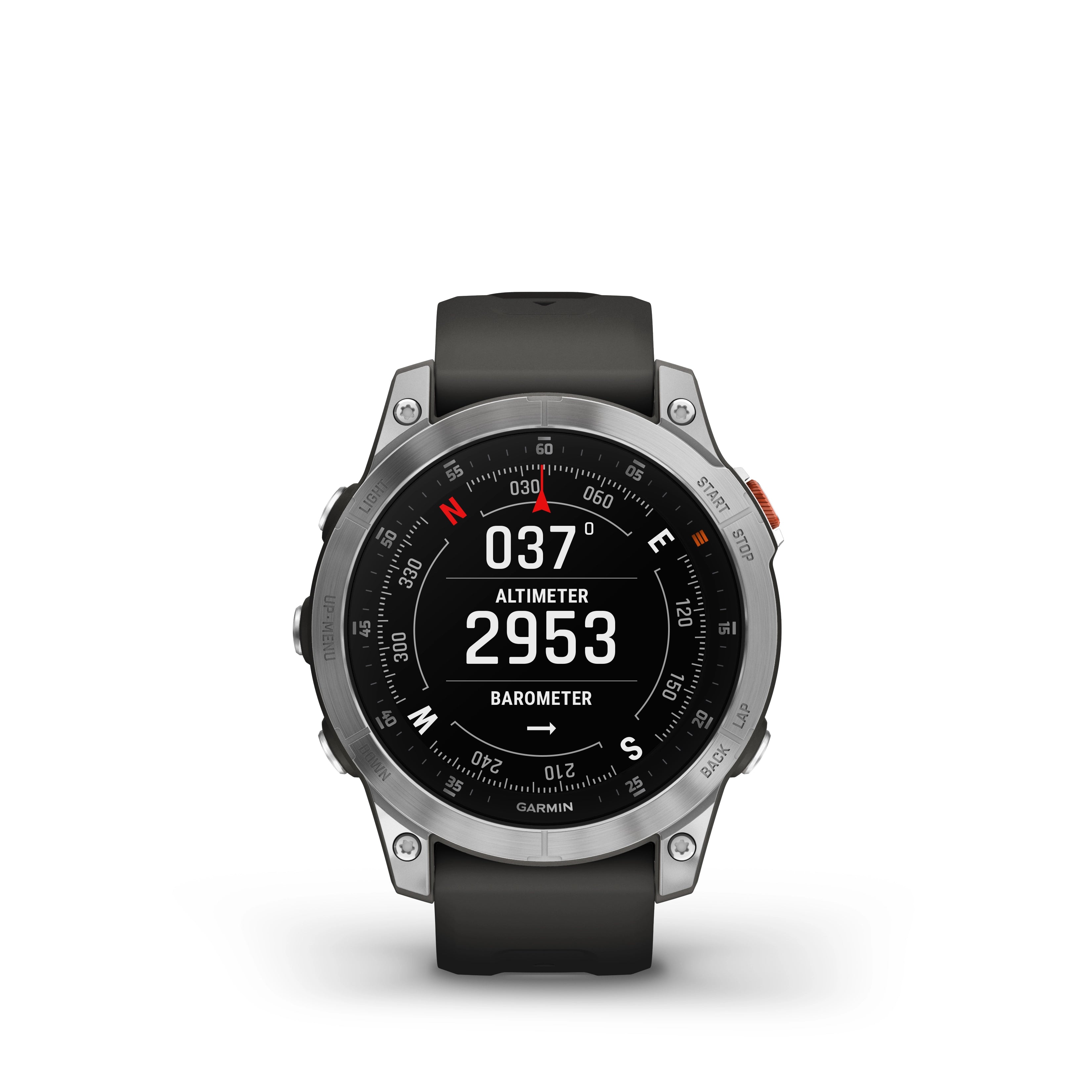 Zegarek sportowy Garmin Epix (Gen 2) Standard Edition 47 mm Slate Steel z paskiem w kolorze Black