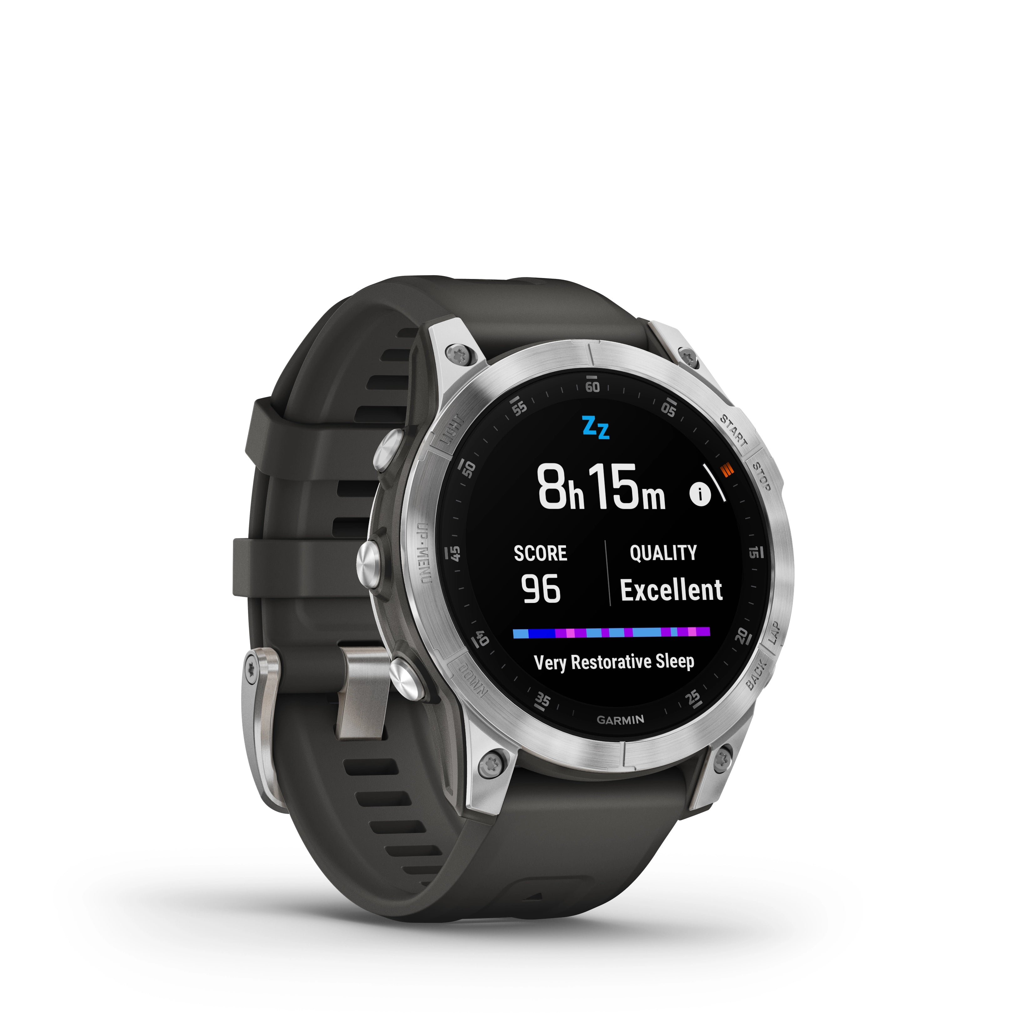 Zegarek sportowy Garmin Epix (Gen 2) Standard Edition 47 mm Slate Steel z paskiem w kolorze Black