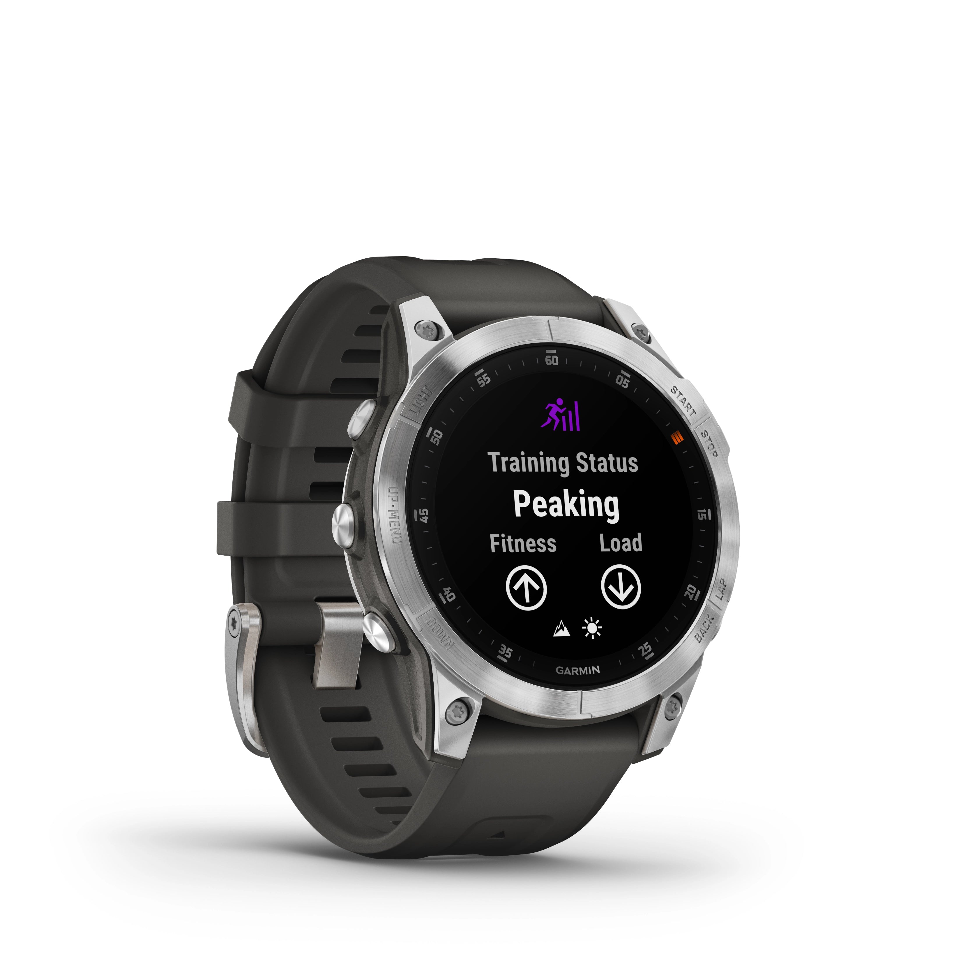 Zegarek sportowy Garmin Epix (Gen 2) Standard Edition 47 mm Slate Steel z paskiem w kolorze Black