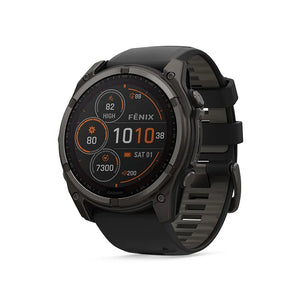Garmin Fenix 8 Solar Sapphire 51 mm Carbon grey DLC titanium z paskiem silikonowym w kolorze czarnym