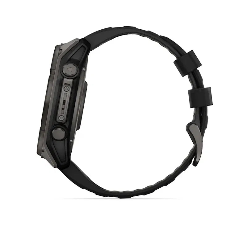 Garmin Fenix 8 Solar Sapphire 51 mm Carbon grey DLC titanium z paskiem silikonowym w kolorze czarnym