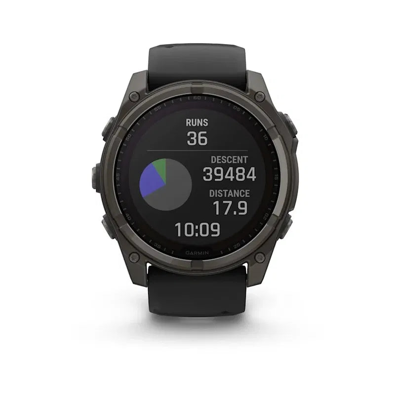 Garmin Fenix 8 Solar Sapphire 51 mm Carbon grey DLC titanium z paskiem silikonowym w kolorze czarnym