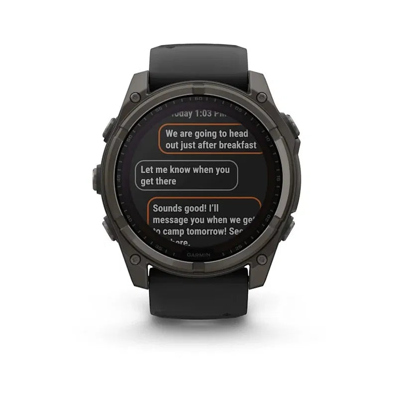 Garmin Fenix 8 Solar Sapphire 51 mm Carbon grey DLC titanium z paskiem silikonowym w kolorze czarnym