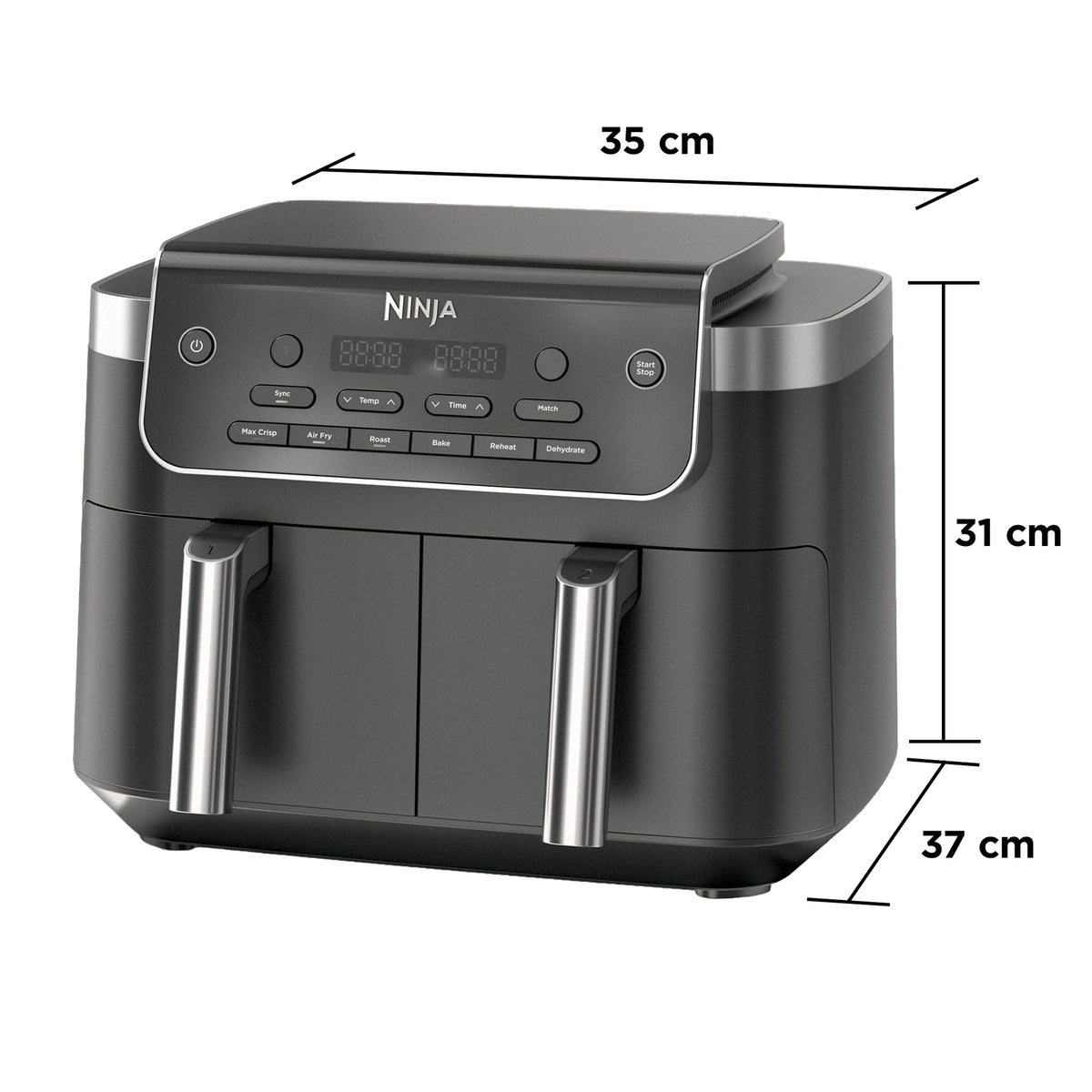 Ninja Frytkownica beztłuszczowa DZ801EU, Air Fryer 7,6 l, Ciemnoszary