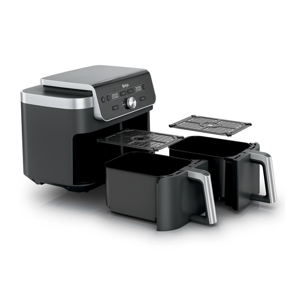 Ninja Frytkownica beztłuszczowa Dual Zone XL DZ901EU, Air Fryer 9,5 l, Szaro-srebrna